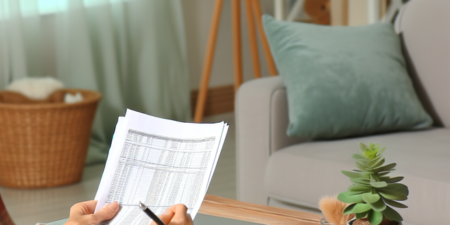 A person going through their financial statement at a comfortable home office