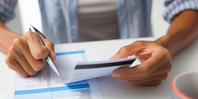 A person reviewing their credit card statement carefully